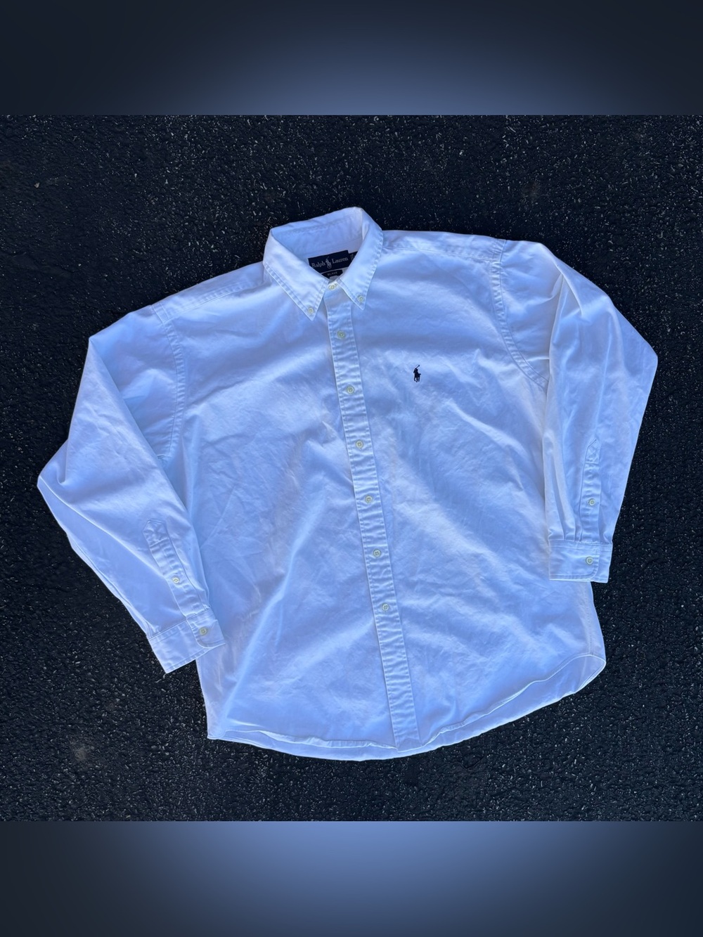Polo Ralph Lauren Blake White Long Sleeve Button Down Shirt Size L Preppy USA